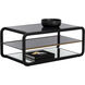 Ambretta 44 X 24 inch Black / Smoke Grey Coffee Table